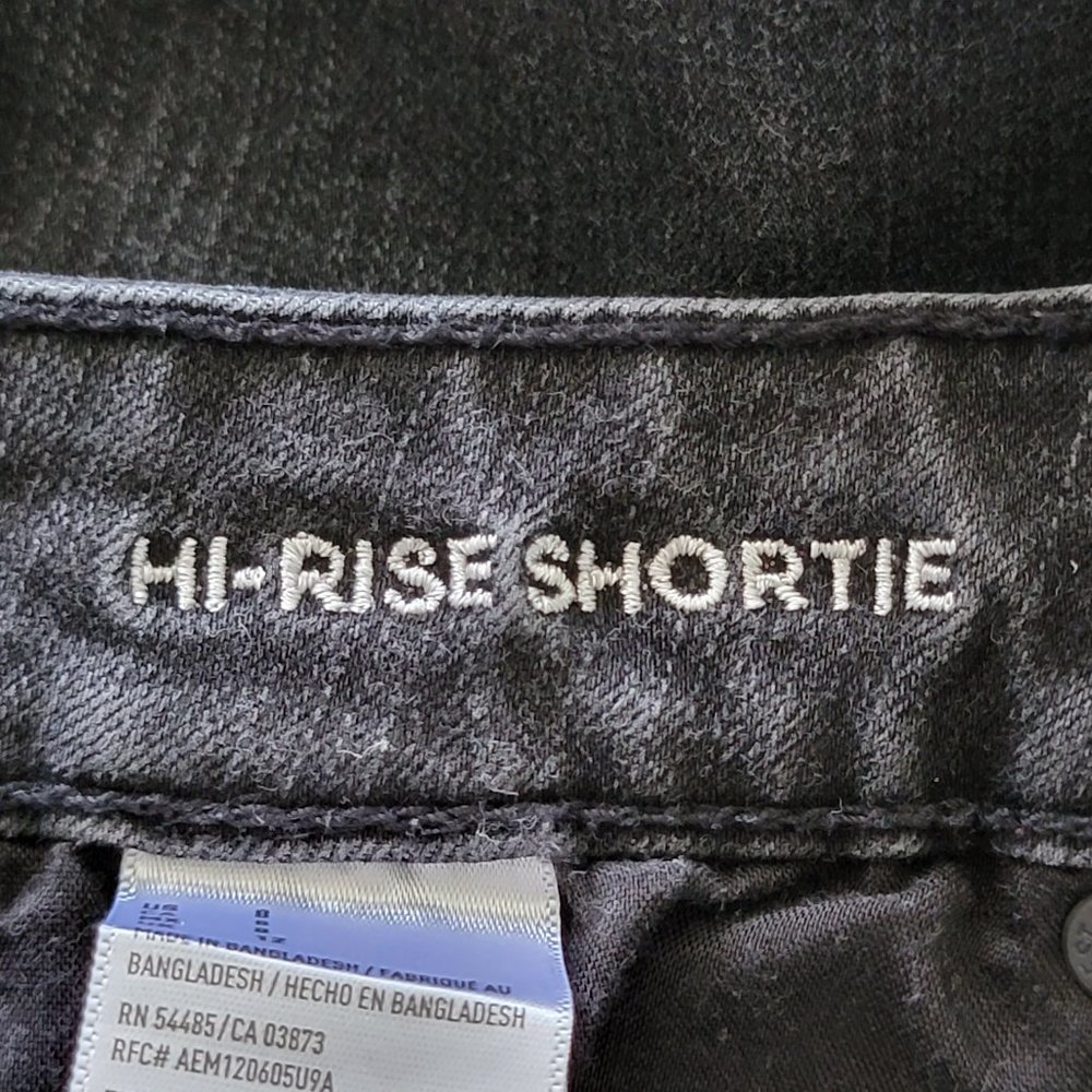 American Eagle Outfitters Hi-Rise Shortie Black Denim Jean Shorts - Picture 14 of 16